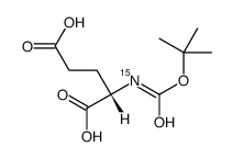 N-(tert-Butoxycarbonyl)-L-glutamic acid-15N结构式