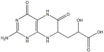 2-Amino-3,4,5,6,7,8-hexahydro-α-hydroxy-4,6-dioxo-7-pteridinepropanoic acid结构式