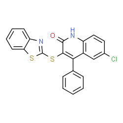 3-(1,3-benzothiazol-2-ylsulfanyl)-6-chloro-4-phenylquinolin-2(1H)-one picture