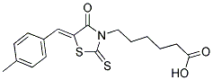 6-[5-(4-METHYL-BENZYLIDENE)-4-OXO-2-THIOXO-THIAZOLIDIN-3-YL]-HEXANOIC ACID结构式