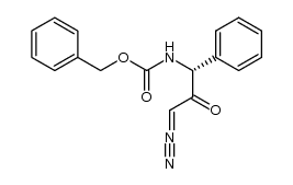 (R)-(-)-α-benzyloxycarbonylaminobenzyldiazomethyl ketone结构式