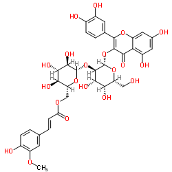 Quercetin 3-O-[2-O-(6-O-E-feruloyl)-beta-D-glucopyranosyl]-beta-D-galactopyranoside结构式