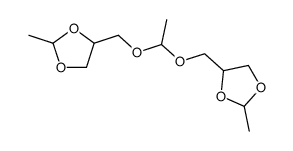 4,4'-((ethane-1,1-diylbis(oxy))bis(methylene))bis(2-methyl-1,3-dioxolane)结构式