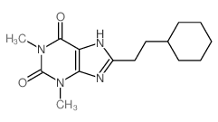 8-(beta-Cyclohexylethyl)theophylline结构式