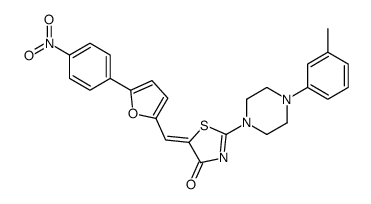 2-[4-(3-methylphenyl)piperazin-1-yl]-5-[[5-(4-nitrophenyl)furan-2-yl]methylidene]-1,3-thiazol-4-one结构式