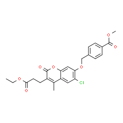 methyl 4-[[6-chloro-3-(3-ethoxy-3-oxopropyl)-4-methyl-2-oxochromen-7-yl]oxymethyl]benzoate Structure