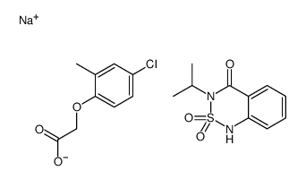 sodium,2-(4-chloro-2-methylphenoxy)acetate,2,2-dioxo-3-propan-2-yl-1H-2λ6,1,3-benzothiadiazin-4-one结构式