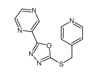 Pyrazine, [5-[(4-pyridinylmethyl)thio]-1,3,4-oxadiazol-2-yl]- (9CI) structure