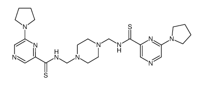 1,4-bis-[(6-pyrrolidin-1-yl-pyrazine-2-thiocarbonylamino)-methyl]-piperazine结构式