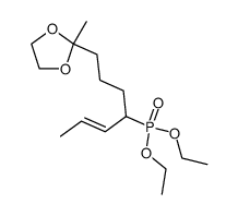 {(E)-1-[3-(2-Methyl-[1,3]dioxolan-2-yl)-propyl]-but-2-enyl}-phosphonic acid diethyl ester结构式