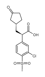 (2R)-2-(3-chloro-4-methanesulfonylphenyl)-3-[(1R)-3-oxocyclopentyl]propanoic acid结构式