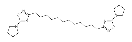 5-pyrrolidin-1-yl-3-[12-(5-pyrrolidin-1-yl-1,2,4-oxadiazol-3-yl)dodecyl]-1,2,4-oxadiazole结构式