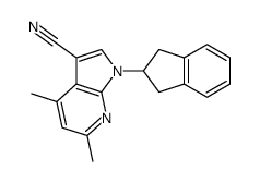 1-(2,3-dihydro-1H-inden-2-yl)-4,6-dimethyl-1H-pyrrolo[2,3-b]pyridine-3-carbonitrile结构式