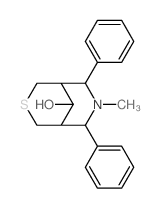 7-methyl-6,8-diphenyl-3-thia-7-azabicyclo[3.3.1]nonan-9-ol结构式