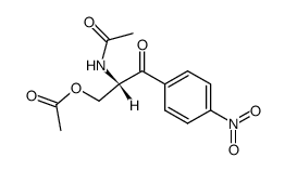 (S)-3-acetoxy-2-acetylamino-1-(4-nitro-phenyl)-propan-1-one结构式