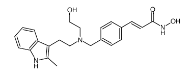 N-hydroxy-3-[4-[[(2-hydroxyethyl)[2-(1H-indol-3-yl)ethyl]-amino]methyl]phenyl]-2E-2-propenamide Structure