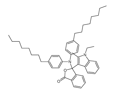 3-(1-ethyl-2-methyl-3-indolyl)-3-[N,N-bis-(4-octylphenyl)amino]phthalide结构式