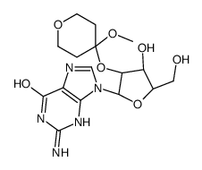 2-amino-9-[(2R,3R,4R,5R)-4-hydroxy-5-(hydroxymethyl)-3-(4-methoxyoxan-4-yl)oxyoxolan-2-yl]-3H-purin-6-one结构式
