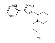 3-[2-(3-phenyl-1,2-oxazol-5-yl)piperidin-1-yl]propan-1-ol,hydrochloride Structure