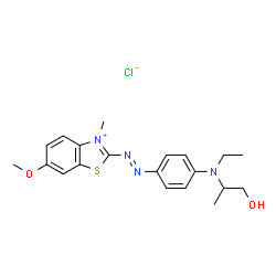 2-[[4-[ethyl(2-hydroxyisopropyl)amino]phenyl]azo]-6-methoxy-3-methylbenzothiazolium chloride结构式