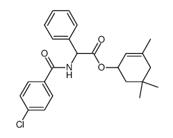 3,5,5-trimethylcyclohex-2-en-1-yl 2-(4-chlorobenzamido)-2-phenylacetate结构式