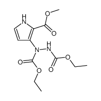 3-[1,2-Bis(ethoxycarbonyl)hydrazino]-2-pyrrolcarbonsaeure-methylester Structure