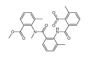 methyl 3-methyl-N-methyl-N-[3-methyl-N-(3-methyl-2-nitrobenzoyl)anthraniloyl]anthranilate结构式