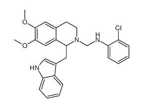 2(1H)-Isoquinolinemethanamine, 3,4-dihydro-N-(2-chlorophenyl)-6,7-dime thoxy-1-(1H-indol-3-ylmethyl)- Structure