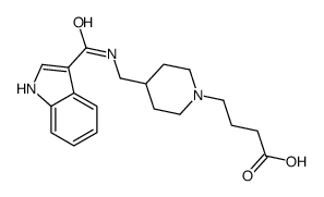 4-[4-[(1H-indole-3-carbonylamino)methyl]piperidin-1-yl]butanoic acid Structure