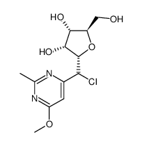 2-[chloro-(6-methoxy-2-methyl-pyrimidin-4-yl)methyl]-5-(hydroxymethyl)oxolane-3,4-diol Structure