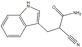 2-cyano-3-(1H-indol-3-yl)propanamide structure