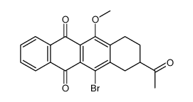 8-acetyl-6-bromo-11-methoxy-7,8,9,10-tetrahydrotetracene-5,12-dione结构式