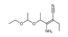 3-amino-4-(1-ethoxyethoxy)-2-ethylpent-2-enenitrile结构式