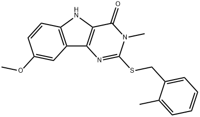 8-methoxy-3-methyl-2-{[(2-methylphenyl)methyl]sulfanyl}-3H,4H,5H-pyrimido[5,4-b]indol-4-one picture