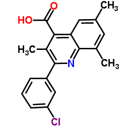 2-(3-Chlorophenyl)-3,6,8-trimethyl-4-quinolinecarboxylic acid结构式