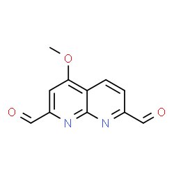 1,8-Naphthyridine-2,7-dicarboxaldehyde,4-methoxy- Structure