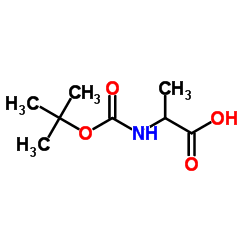 2-tert-Butoxycarbonylamino-propionic acid结构式