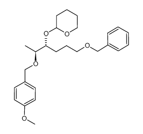(4R,5S)-1-benzyloxy-5-(4-methoxybenzyloxy)-4-tetrahydropyranyloxyhexane结构式