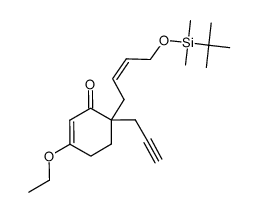 (Z)-6-(4-((tert-butyldimethylsilyl)oxy)but-2-en-1-yl)-3-ethoxy-6-(prop-2-yn-1-yl)cyclohex-2-en-1-one Structure