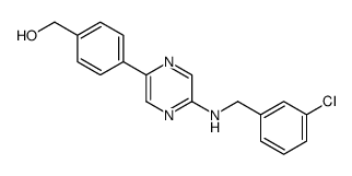 [4-[5-[(3-chlorophenyl)methylamino]pyrazin-2-yl]phenyl]methanol Structure