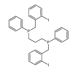 (2-iodophenyl)methyl-[3-[(2-iodophenyl)methyl-phenylphosphanyl]propyl]-phenylphosphane Structure