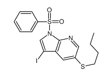 1-(benzenesulfonyl)-5-butylsulfanyl-3-iodopyrrolo[2,3-b]pyridine结构式