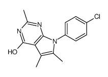 7-(4-Chlorophenyl)-2,5,6-trimethyl-1,7-dihydro-4H-pyrrolo[2,3-d]p yrimidin-4-one Structure