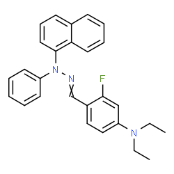 4-(diethylamino)-2-fluorobenzaldehyde 1-naphthylphenylhydrazone structure