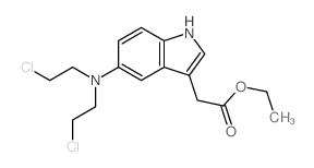 Indole-3-acetic acid, 5-[bis(2-chloroethyl)amino]-, ethyl ester structure