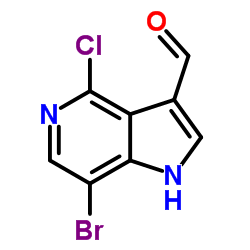 7-BROMO-4-CHLORO-5-AZAINDOLE-3-CARBOALDEHYDE Structure
