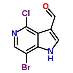 7-BROMO-4-CHLORO-5-AZAINDOLE-3-CARBOALDEHYDE structure