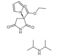 (2R)-2-ethoxycarbonyl-2-(pyrrol-1-yl)succinimide diisopropylamine salt结构式