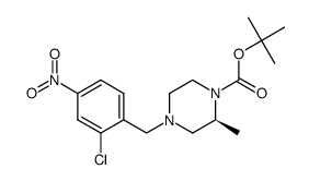 1,1-dimethylethyl (2S)-4-[(2-chloro-4-nitrophenyl)methyl]-2-methyl-1-piperazinecarboxylate结构式