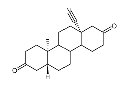 dl-3,17-Dioxo-D-homo-5α-androstan-18-nitril结构式